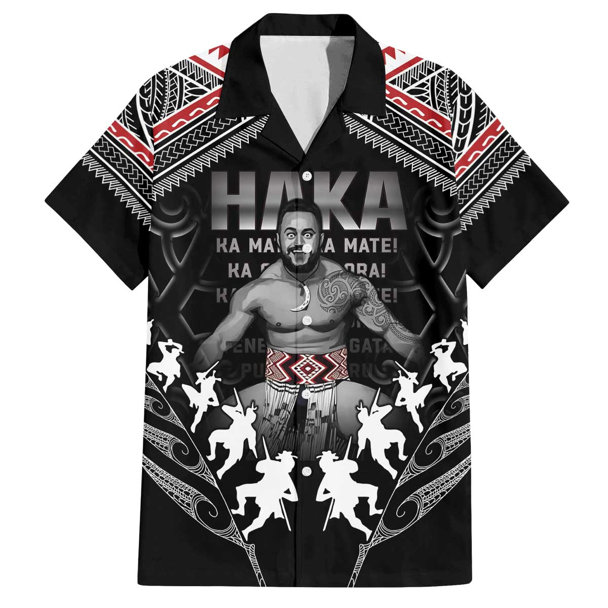 New Zealand Aotearoa Family Matching Off The Shoulder Long Sleeve Dress and Hawaiian Shirt Traditional Kapa Haka LT05 - Polynesian Pride