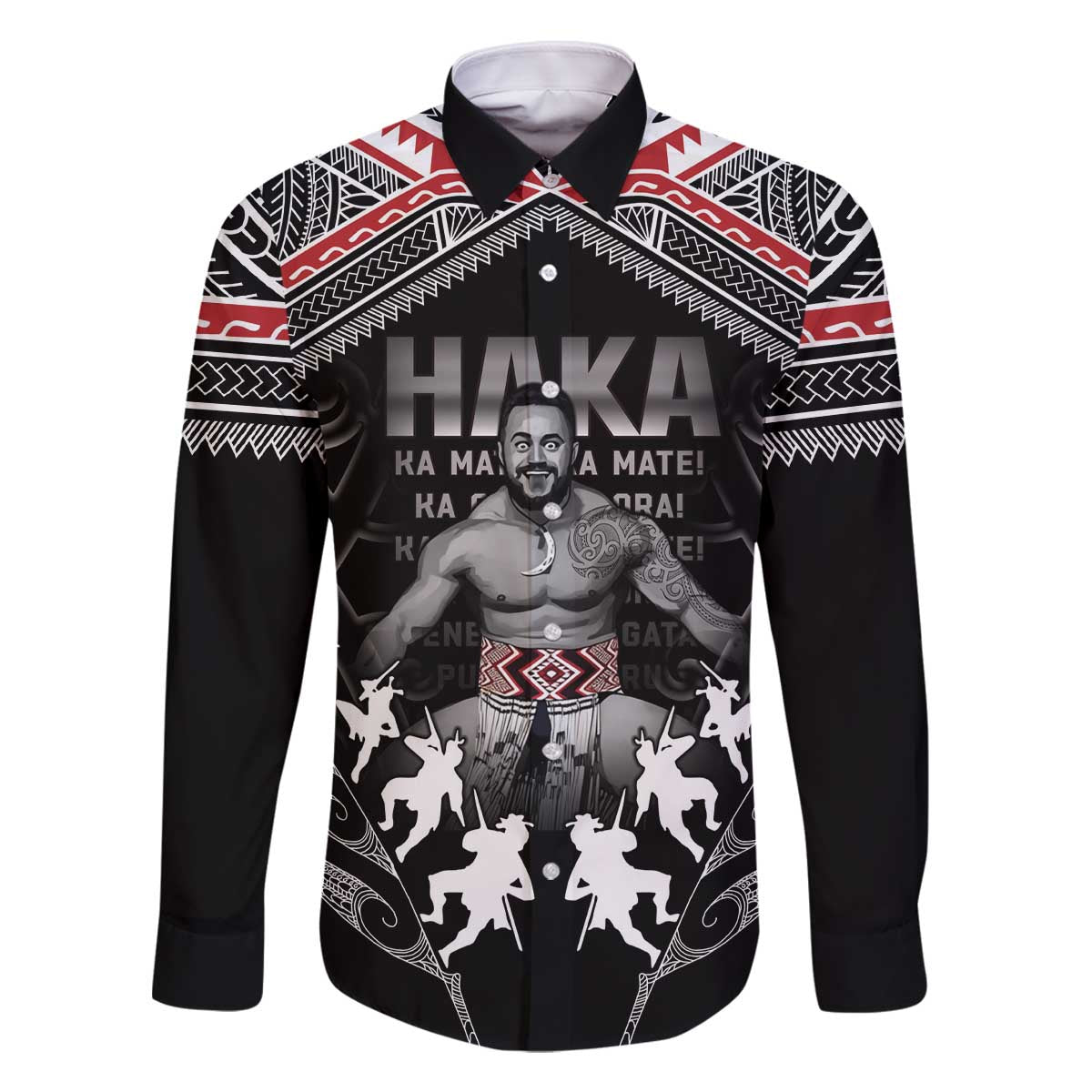 New Zealand Aotearoa Family Matching Off The Shoulder Long Sleeve Dress and Hawaiian Shirt Traditional Kapa Haka LT05 - Polynesian Pride