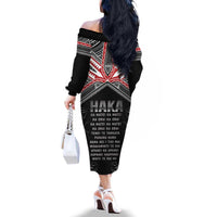 New Zealand Aotearoa Family Matching Off The Shoulder Long Sleeve Dress and Hawaiian Shirt Traditional Kapa Haka LT05 - Polynesian Pride