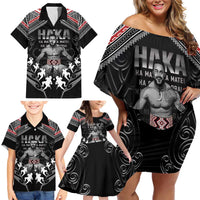 New Zealand Aotearoa Family Matching Off Shoulder Short Dress and Hawaiian Shirt Traditional Kapa Haka LT05 - Polynesian Pride