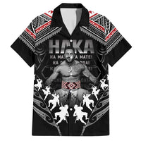 New Zealand Aotearoa Family Matching Off Shoulder Short Dress and Hawaiian Shirt Traditional Kapa Haka LT05 Dad's Shirt - Short Sleeve Black - Polynesian Pride