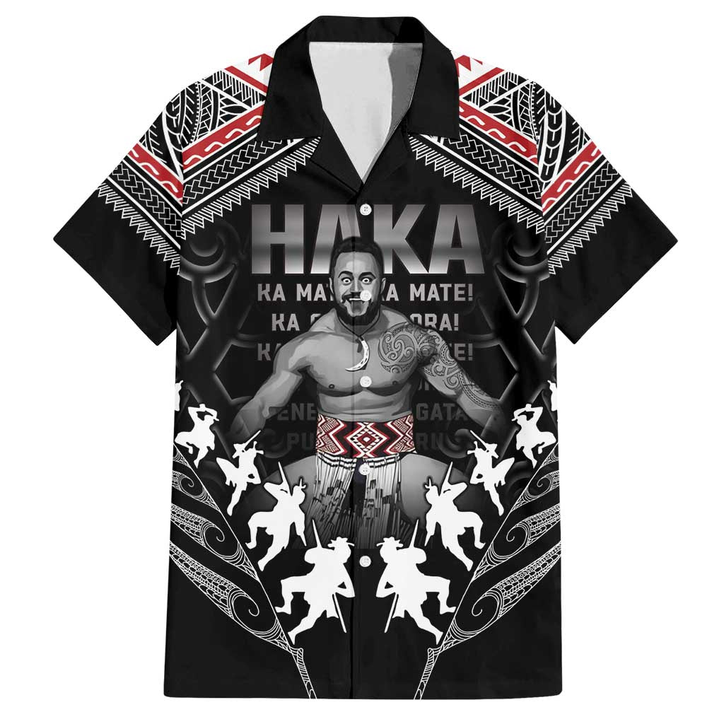 New Zealand Aotearoa Family Matching Summer Maxi Dress and Hawaiian Shirt Traditional Kapa Haka LT05 Dad's Shirt - Short Sleeve Black - Polynesian Pride