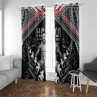 New Zealand Aotearoa Window Curtain Traditional Kapa Haka LT05 With Grommets Black - Polynesian Pride