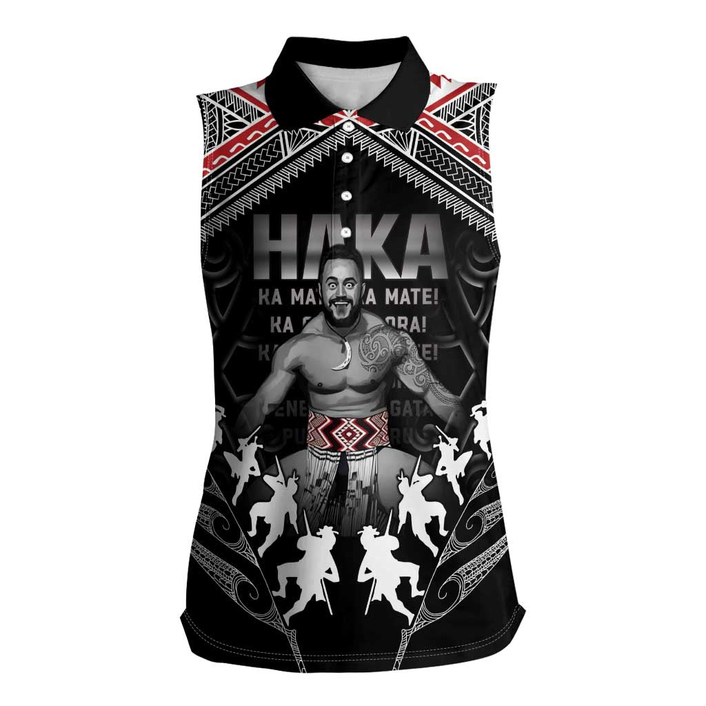 New Zealand Aotearoa Women Sleeveless Polo Shirt Traditional Kapa Haka