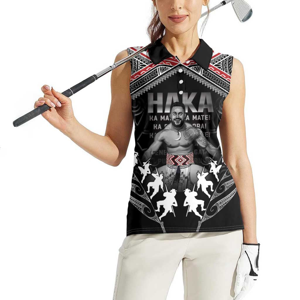 New Zealand Aotearoa Women Sleeveless Polo Shirt Traditional Kapa Haka