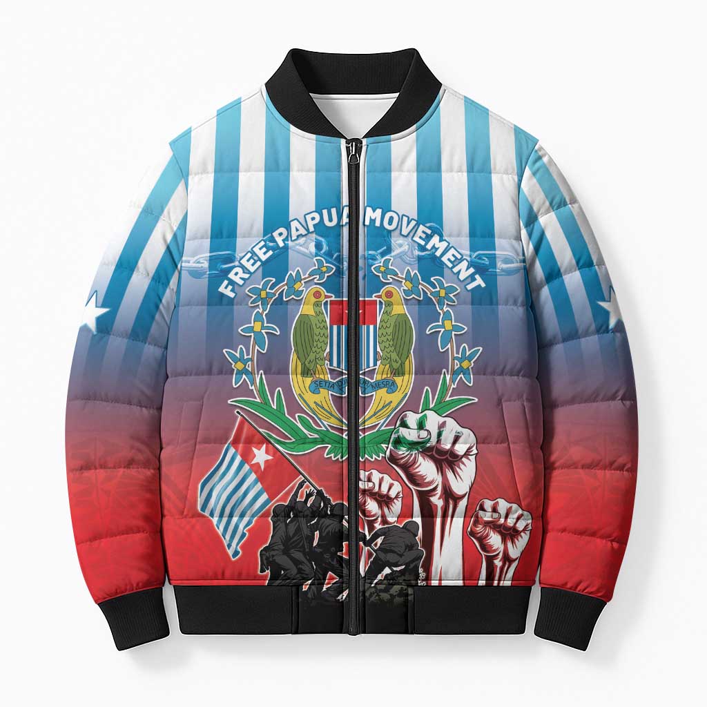 Personalised Free West Papua Bomber Puffer Jacket One People One Soul Unique Style - Polynesian Pride