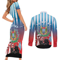 Personalised Free West Papua Couples Matching Short Sleeve Bodycon Dress and Long Sleeve Button Shirt One People One Soul Unique Style - Polynesian Pride