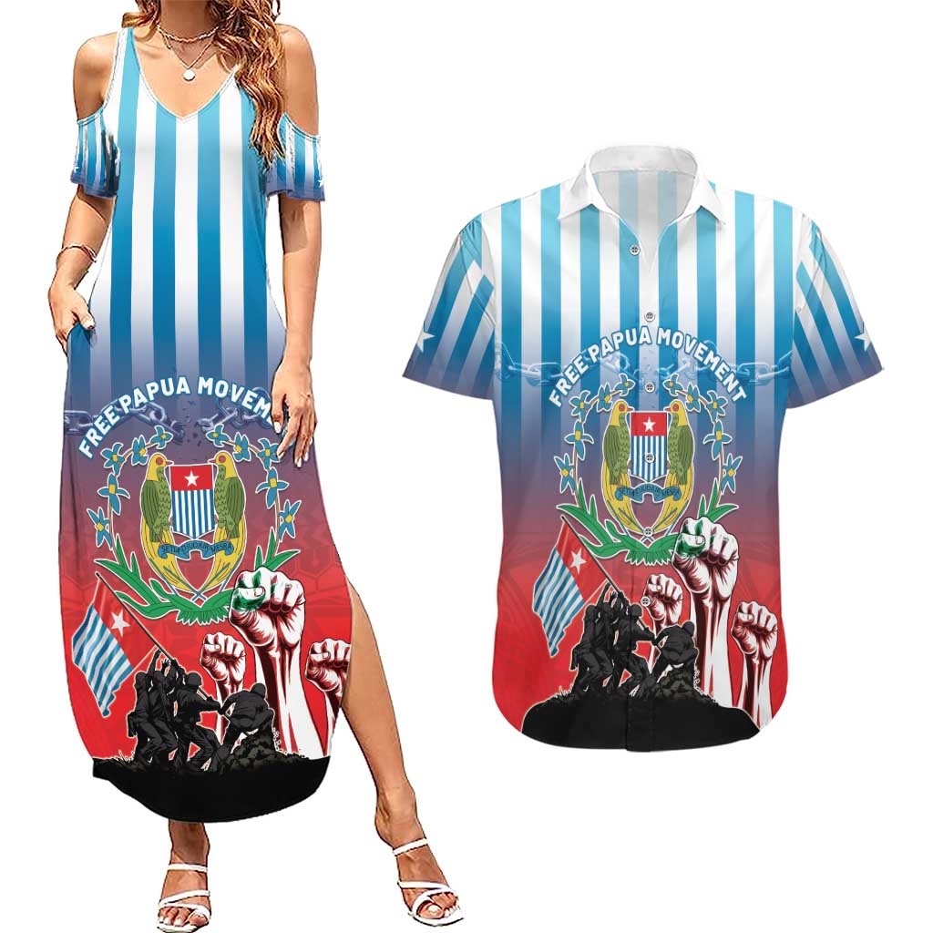 Personalised Free West Papua Couples Matching Summer Maxi Dress and Hawaiian Shirt One People One Soul Unique Style - Polynesian Pride