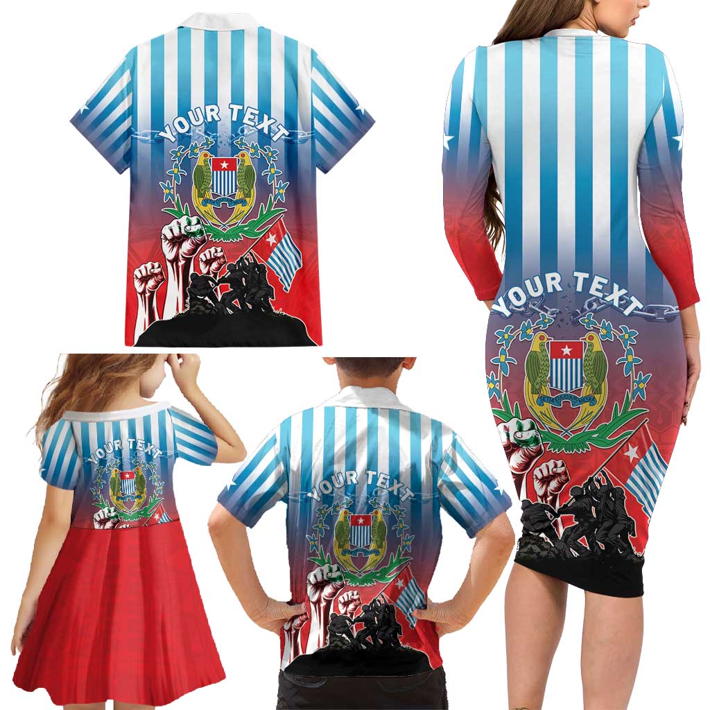 Personalised Free West Papua Family Matching Long Sleeve Bodycon Dress and Hawaiian Shirt One People One Soul Unique Style LT05 - Polynesian Pride