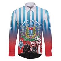 Personalised Free West Papua Family Matching Mermaid Dress and Hawaiian Shirt One People One Soul Unique Style LT05 Dad's Shirt - Long Sleeve Blue - Polynesian Pride