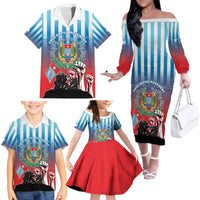 Personalised Free West Papua Family Matching Off The Shoulder Long Sleeve Dress and Hawaiian Shirt One People One Soul Unique Style LT05 - Polynesian Pride