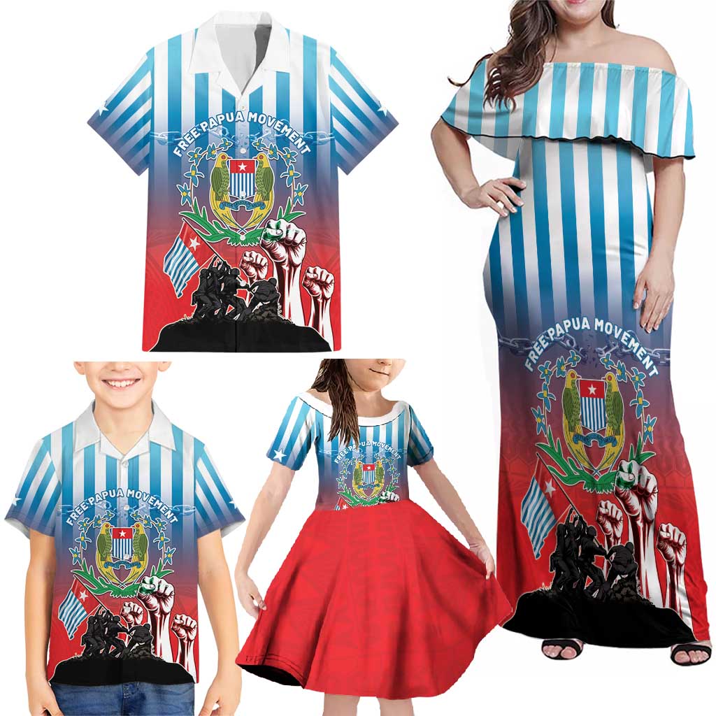 Personalised Free West Papua Family Matching Off Shoulder Maxi Dress and Hawaiian Shirt One People One Soul Unique Style LT05 - Polynesian Pride