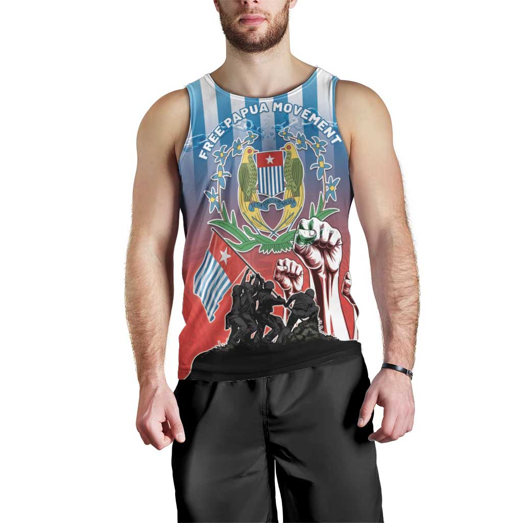 Personalised Free West Papua Men Tank Top One People One Soul Unique Style - Polynesian Pride