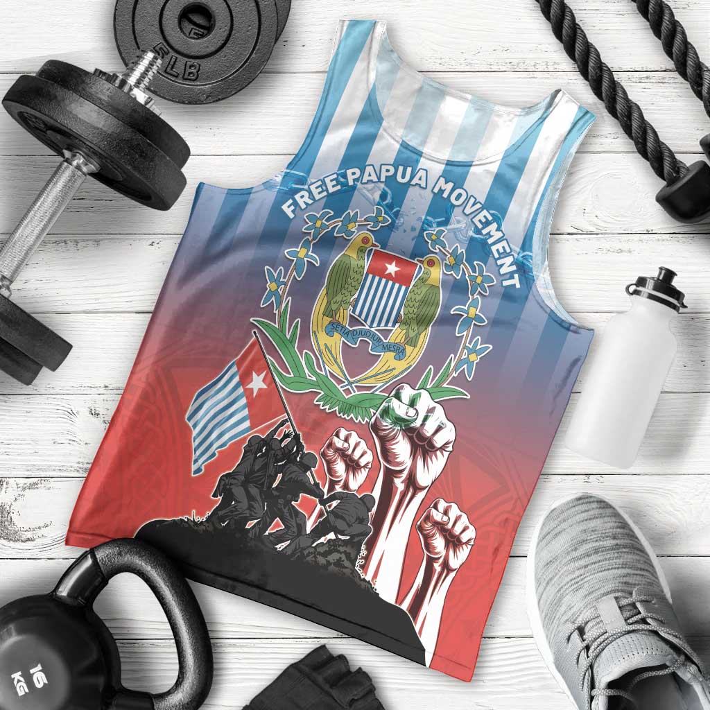 Personalised Free West Papua Men Tank Top One People One Soul Unique Style - Polynesian Pride