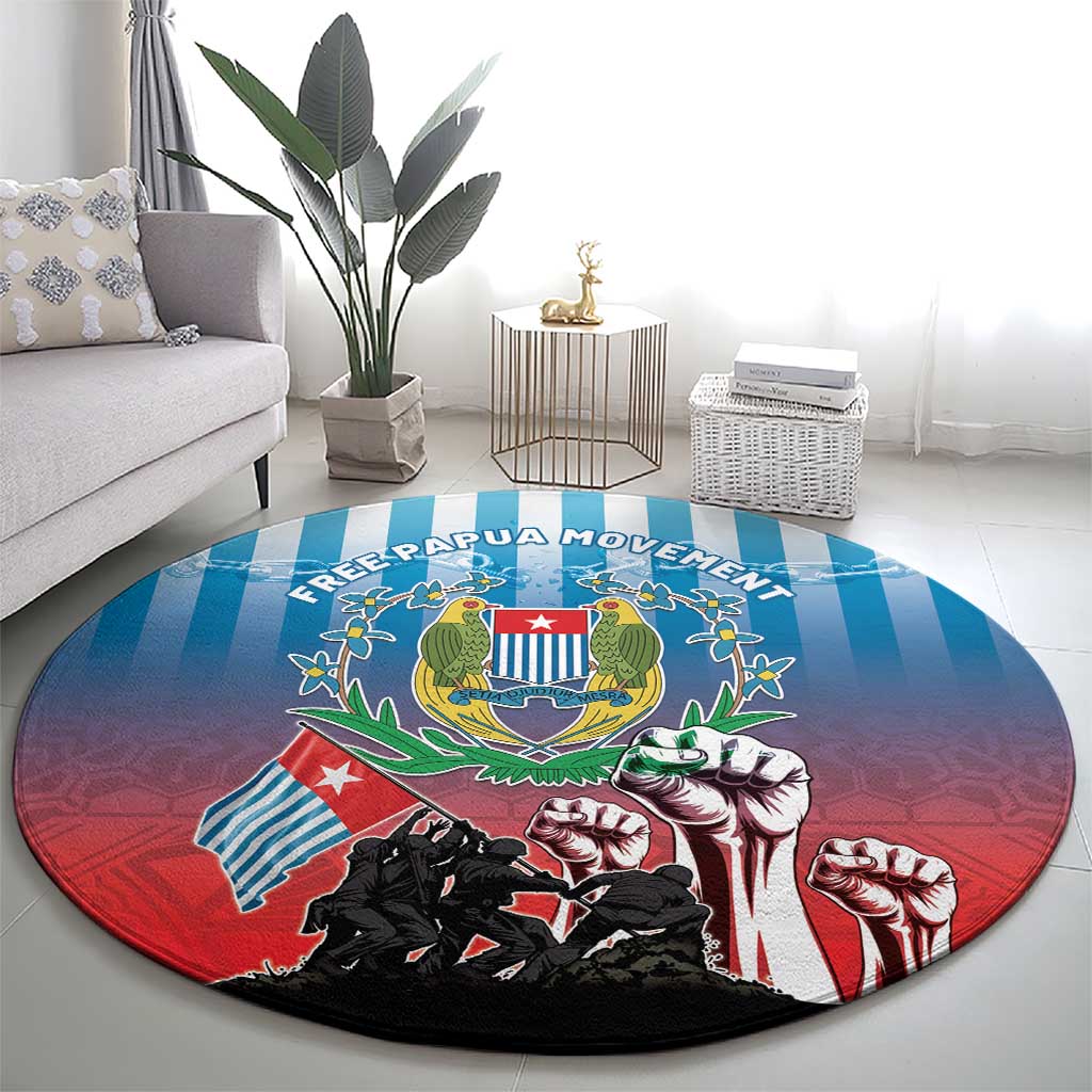 Free West Papua Round Carpet One People One Soul Unique Style - Polynesian Pride