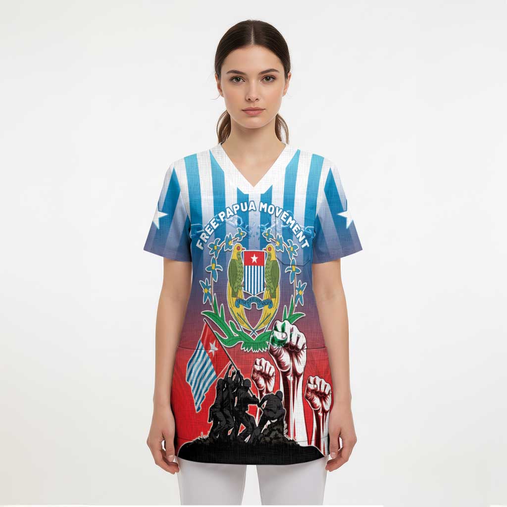Personalised Free West Papua Scrub Top One People One Soul Unique Style - Polynesian Pride