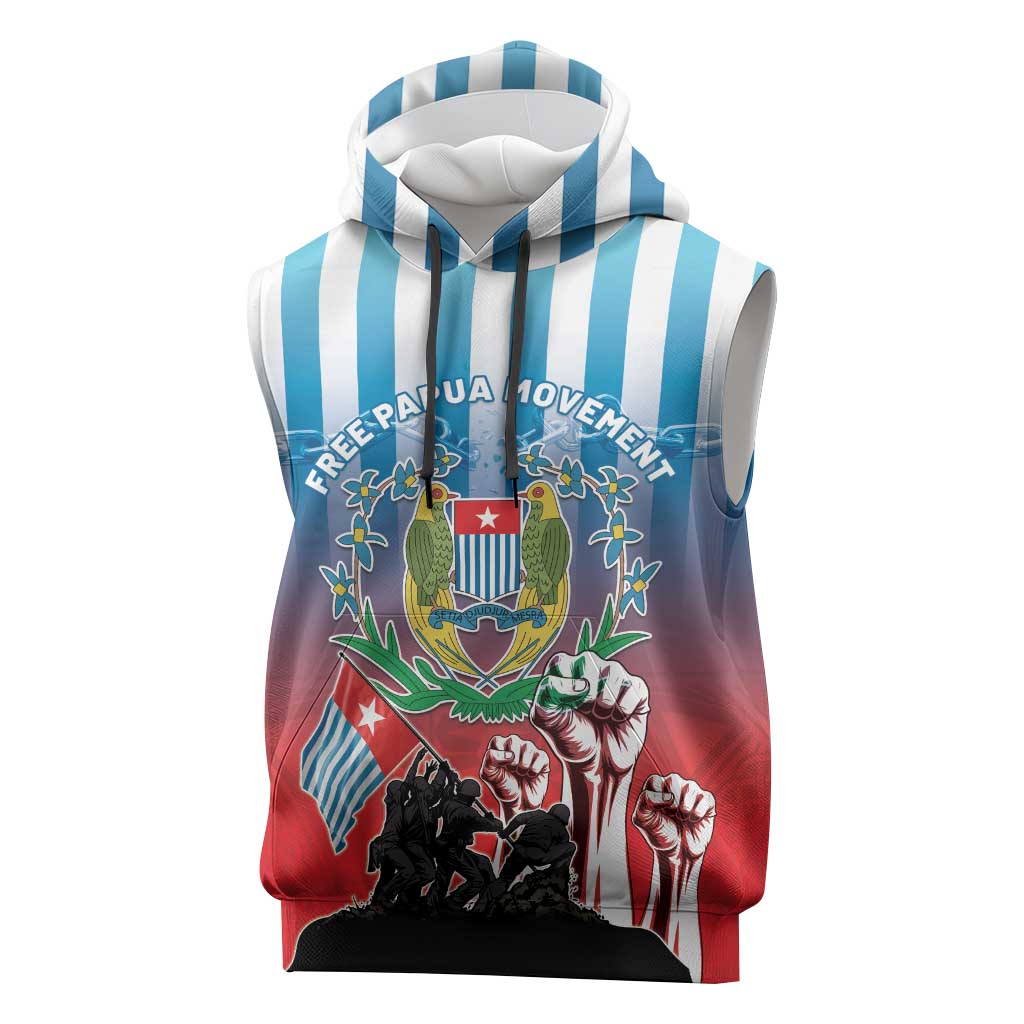 Personalised Free West Papua Sleeveless Hoodie One People One Soul Unique Style - Polynesian Pride