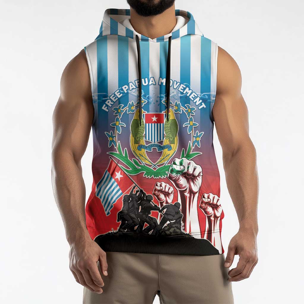 Personalised Free West Papua Sleeveless Hoodie One People One Soul Unique Style - Polynesian Pride