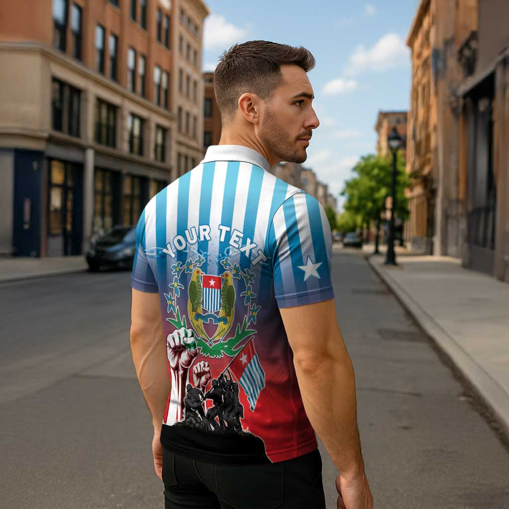 Personalised Free West Papua Zipper Polo Shirt One People One Soul Unique Style - Polynesian Pride