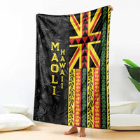 Hawaii Maoli Spirit Blanket Kakau Pattern With Flower Lei - Polynesian Pride