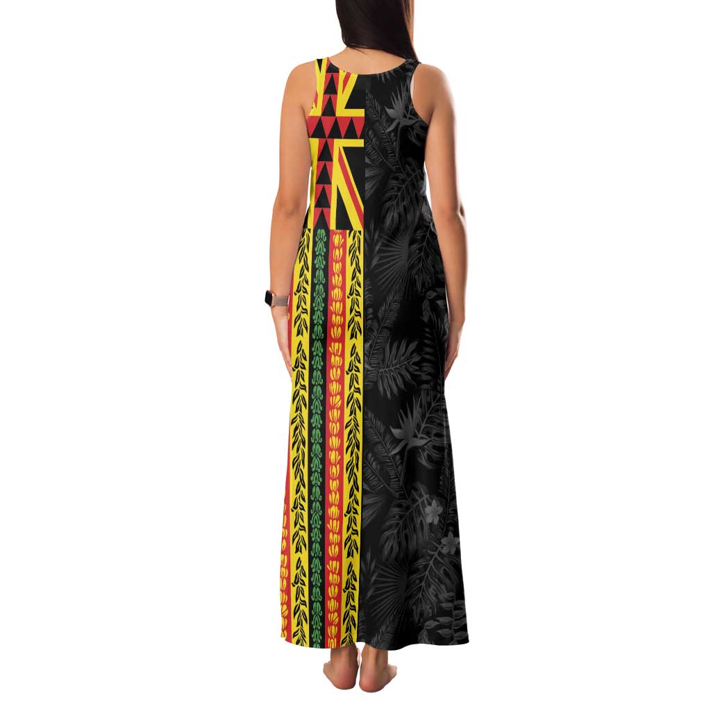 Hawaii Maoli Spirit Family Matching Tank Maxi Dress and Hawaiian Shirt Kakau Pattern With Flower Lei LT05 - Polynesian Pride