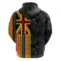 Hawaii Maoli Spirit Hoodie Kakau Pattern With Flower Lei - Polynesian Pride