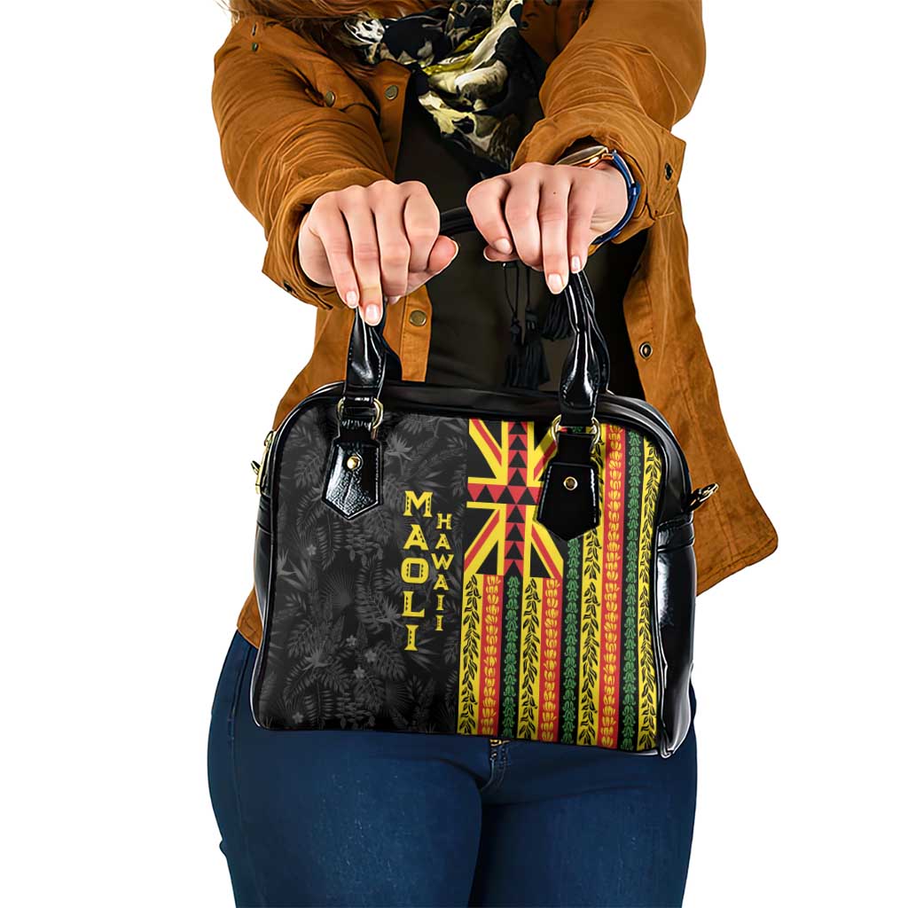 Hawaii Maoli Spirit Shoulder Handbag Kakau Pattern With Flower Lei - Polynesian Pride
