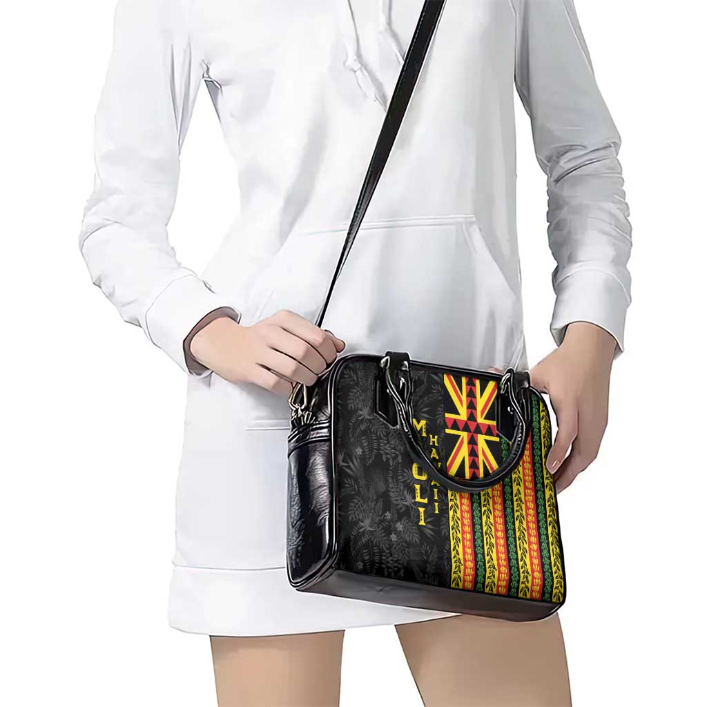 Hawaii Maoli Spirit Shoulder Handbag Kakau Pattern With Flower Lei - Polynesian Pride