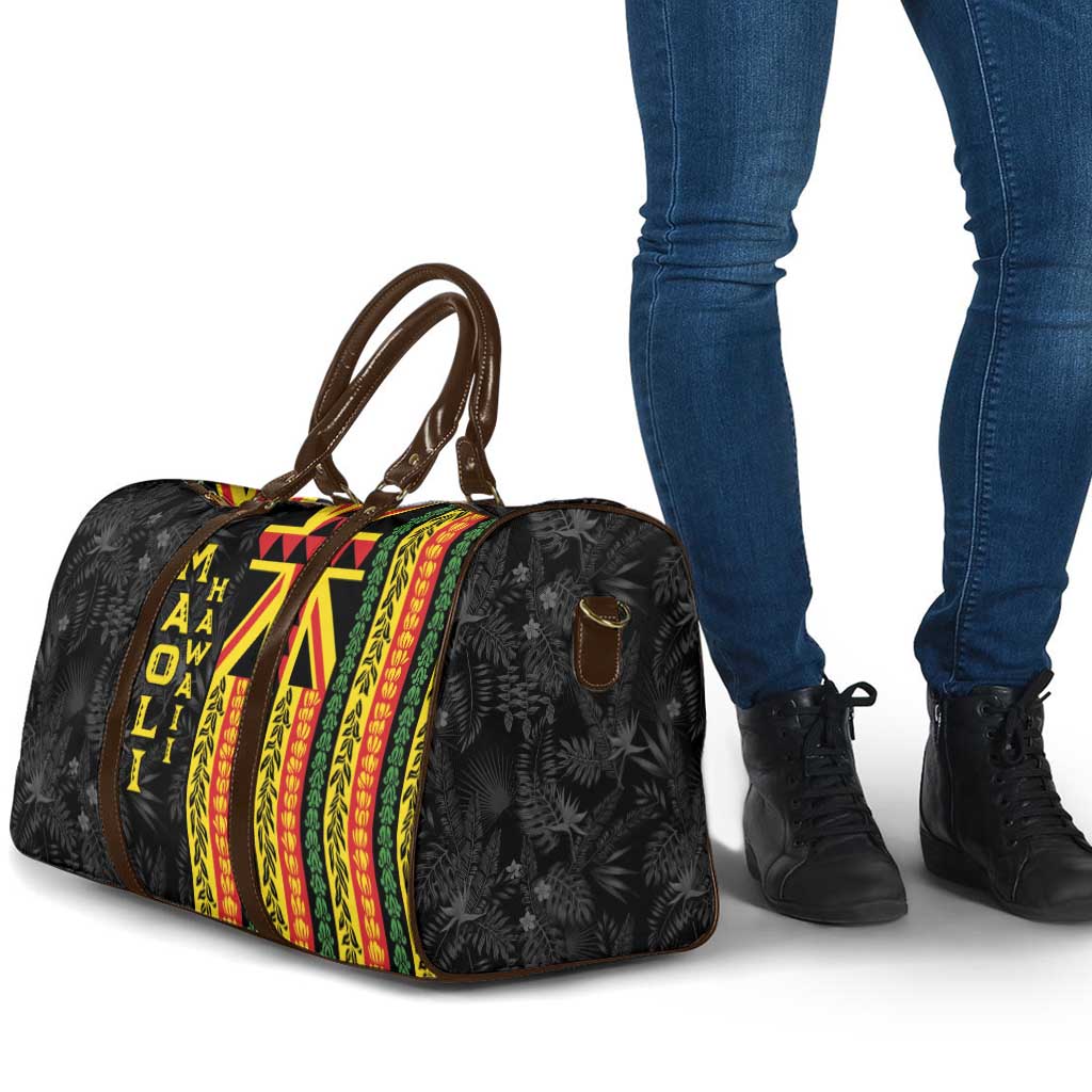Hawaii Maoli Spirit Travel Bag Kakau Pattern With Flower Lei - Polynesian Pride