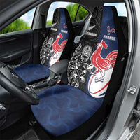 France And New Zealand Rugby Car Seat Cover Les Bleus Rooster With Maori Tiki LT05 - Polynesian Pride
