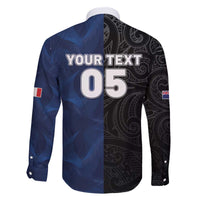 France And New Zealand Rugby Custom Family Matching Off The Shoulder Long Sleeve Dress and Hawaiian Shirt Les Bleus Rooster With Maori Tiki LT05 - Polynesian Pride