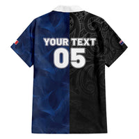 France And New Zealand Rugby Custom Family Matching Off Shoulder Maxi Dress and Hawaiian Shirt Les Bleus Rooster With Maori Tiki LT05 - Polynesian Pride