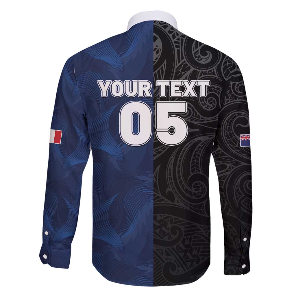 France And New Zealand Rugby Custom Family Matching Summer Maxi Dress and Hawaiian Shirt Les Bleus Rooster With Maori Tiki LT05 - Polynesian Pride