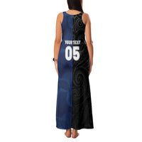 France And New Zealand Rugby Custom Family Matching Tank Maxi Dress and Hawaiian Shirt Les Bleus Rooster With Maori Tiki LT05 - Polynesian Pride
