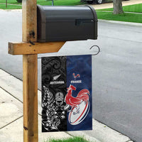 France And New Zealand Rugby Garden Flag Les Bleus Rooster With Maori Tiki LT05 - Polynesian Pride