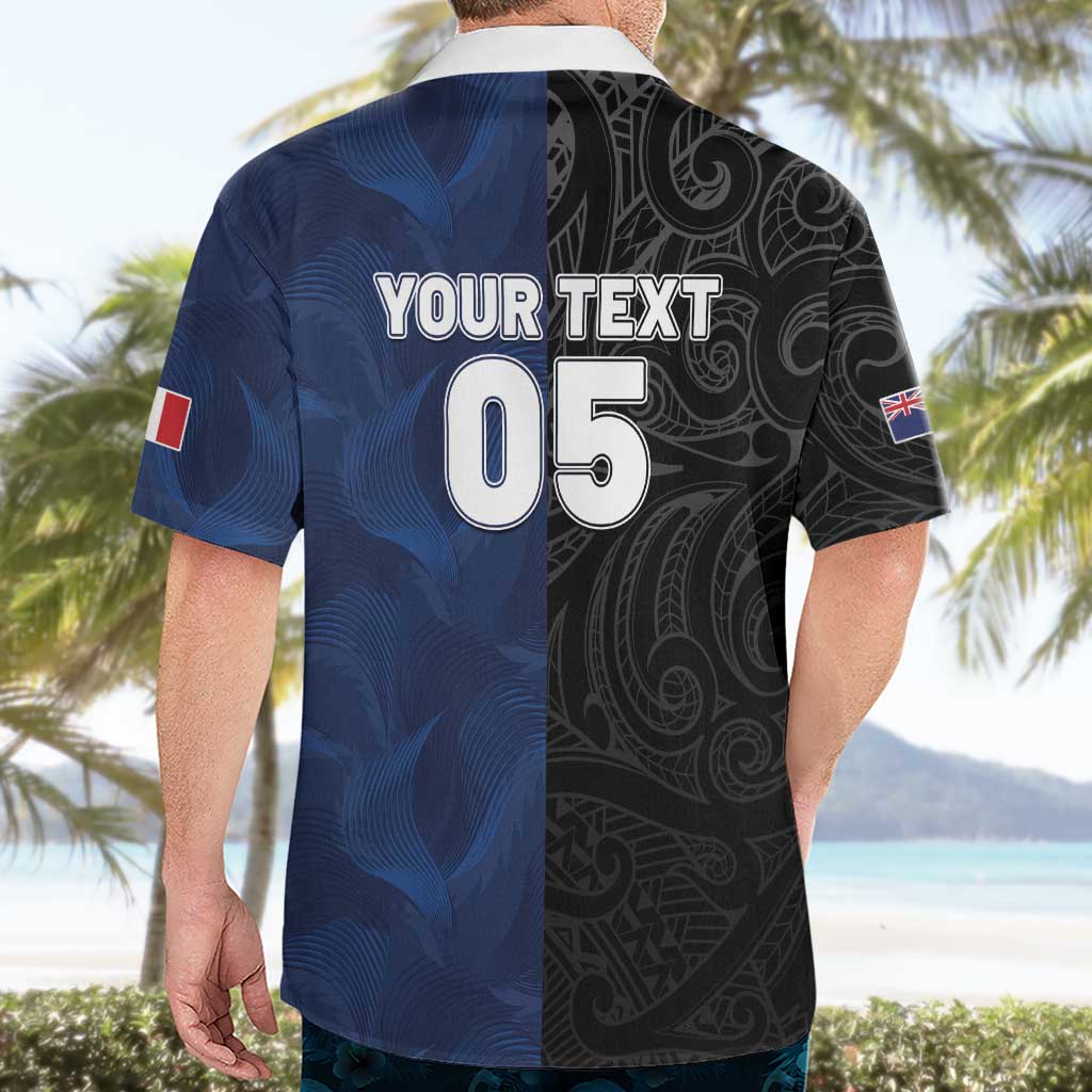 France And New Zealand Rugby Custom Hawaiian Shirt Les Bleus Rooster With Maori Tiki LT05 - Polynesian Pride