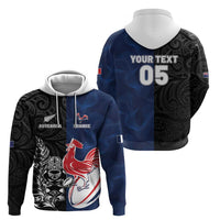 France And New Zealand Rugby Custom Hoodie Les Bleus Rooster With Maori Tiki LT05 - Polynesian Pride