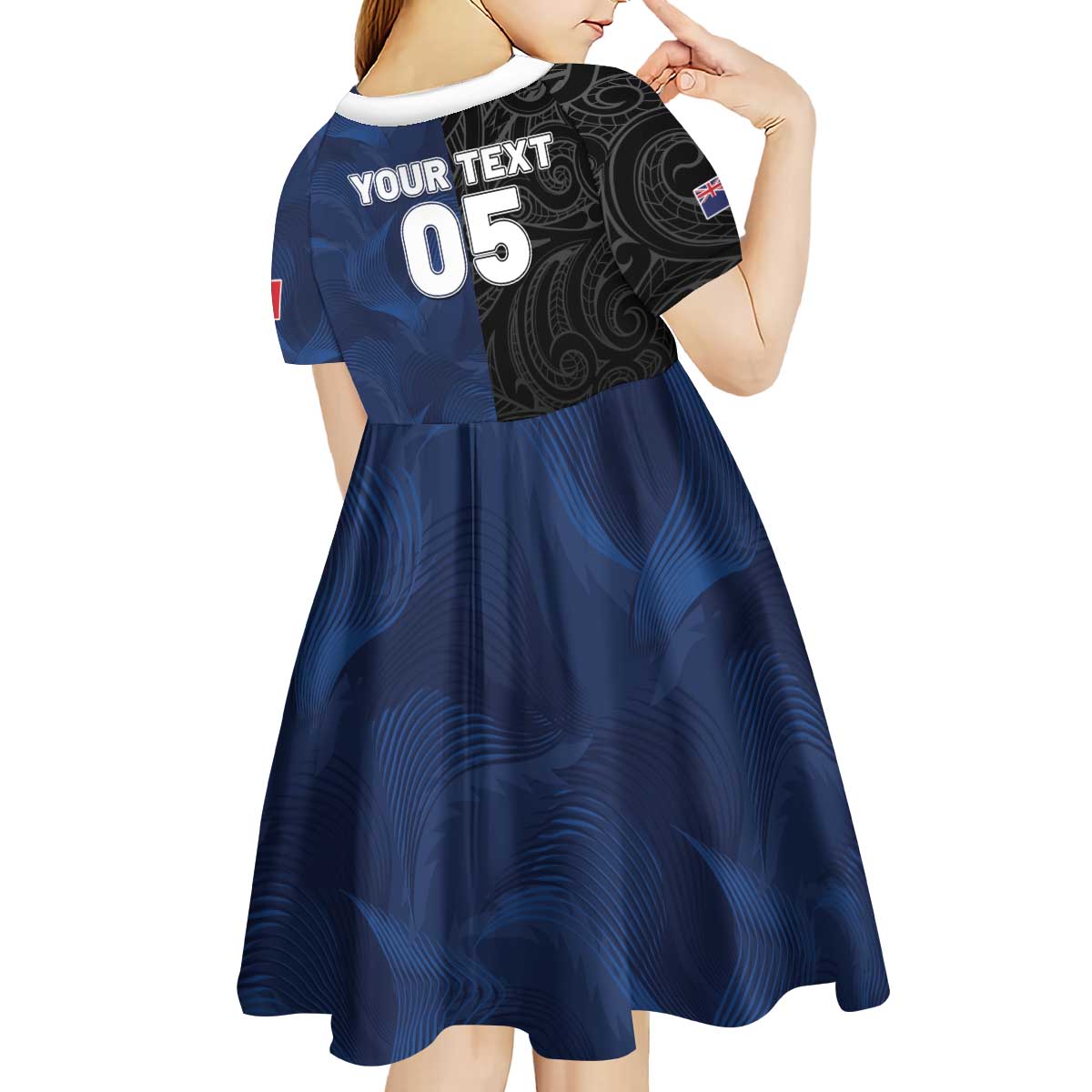 France And New Zealand Rugby Custom Kid Short Sleeve Dress Les Bleus Rooster With Maori Tiki LT05 - Polynesian Pride
