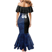 France And New Zealand Rugby Custom Mermaid Dress Les Bleus Rooster With Maori Tiki LT05 - Polynesian Pride