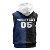 France And New Zealand Rugby Custom Sleeveless Zip Hoodie Les Bleus Rooster With Maori Tiki LT05 - Polynesian Pride