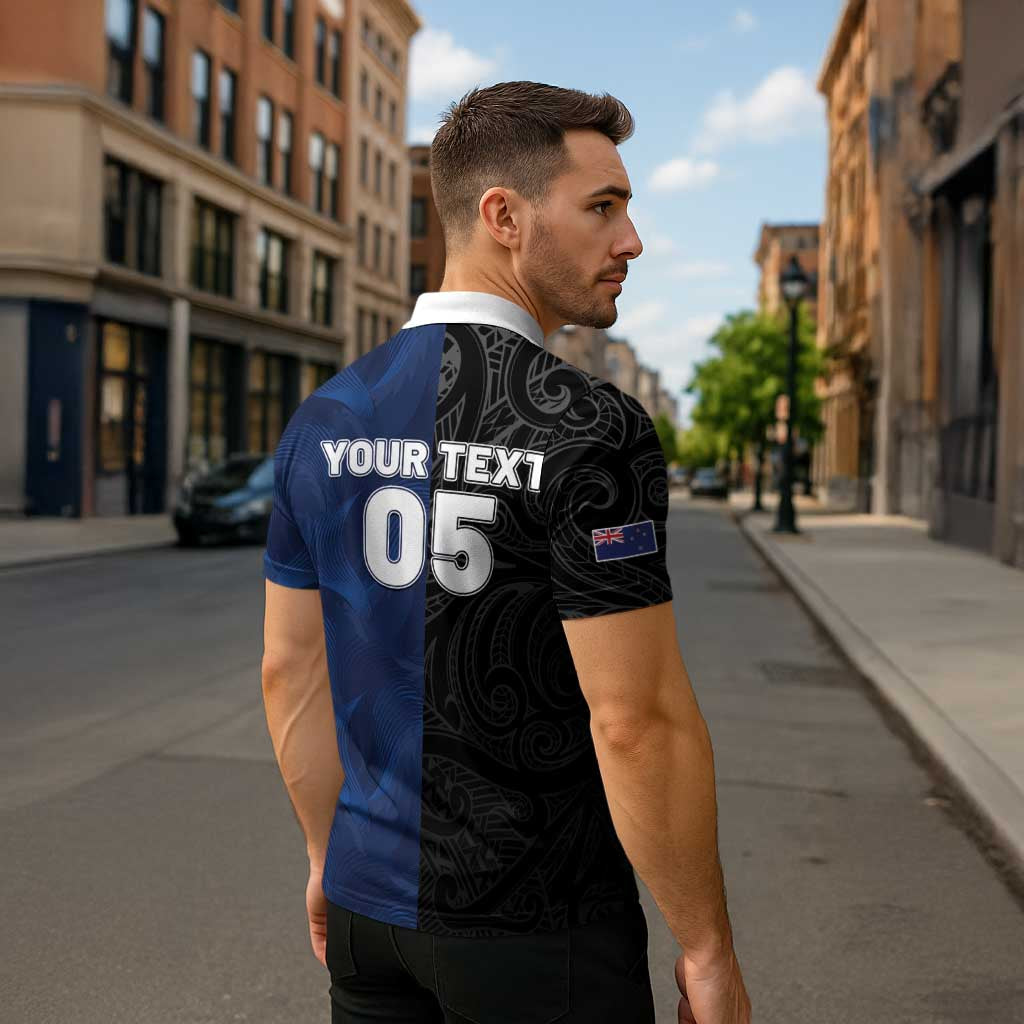 France And New Zealand Rugby Custom Zipper Polo Shirt Les Bleus Rooster With Maori Tiki LT05 - Polynesian Pride