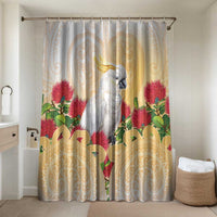 New Zealand Aotearoa Cockatoo Bathroom Set Maori Pattern With Pohutukawa Flowers
