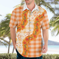 Orange Hawaii Palaka Hawaiian Shirt Hawaiian Ilima Lei