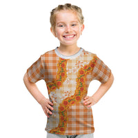 Orange Hawaii Palaka Kid T Shirt Hawaiian Ilima Lei