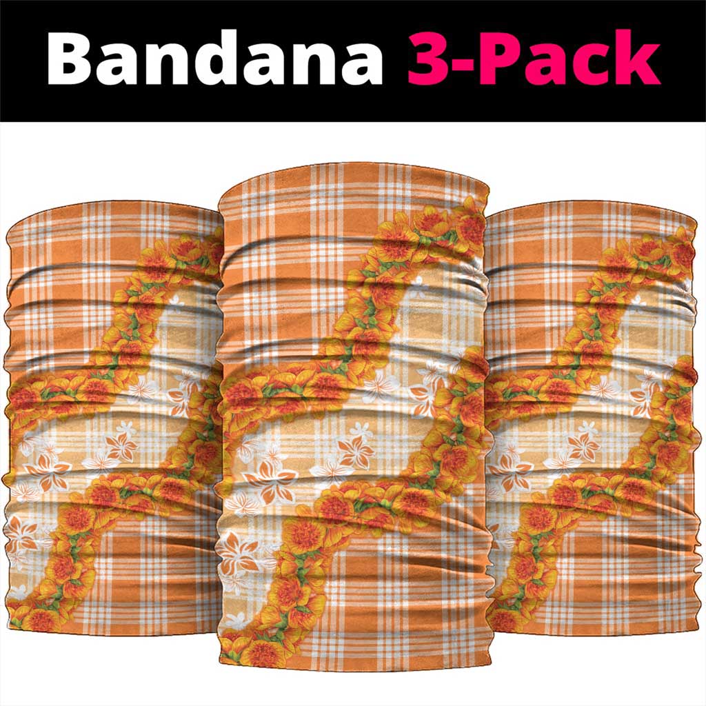 Orange Hawaii Palaka Neck Gaiter Hawaiian Ilima Lei