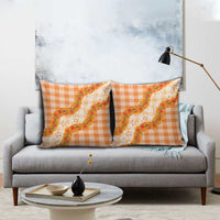Orange Hawaii Palaka Pillow Cover Hawaiian Ilima Lei