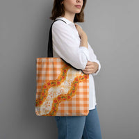 Orange Hawaii Palaka Tote Bag Hawaiian Ilima Lei