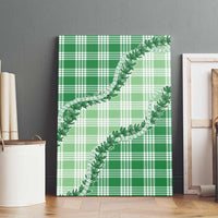 Green Hawaii Palaka Canvas Wall Art Hawaiian Pikake Lei