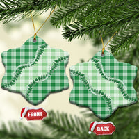 Green Hawaii Palaka Ceramic Ornament Hawaiian Pikake Lei LT05 Snow Flake Green - Polynesian Pride