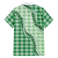 Green Hawaii Palaka Family Matching Mermaid Dress and Hawaiian Shirt Hawaiian Pikake Lei LT05 - Polynesian Pride